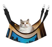 GaxfjRu Chicago Reflected - Cama ajustable para gatos, hamaca para ventana, acogedora cama de terciopelo para mascotas y descanso para gatitos