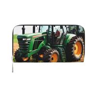 GaxfjRu Company Farm Tractor - Cartera larga de piel con estampado de tractor vintage para hombre, tarjetero para tarjetas de crédito