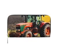 GaxfjRu Company Farm Tractors - Cartera larga de piel con estampado de tractores para hombre, con tarjetero