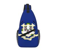 GaxfjRu Connecticut - Mochila cruzada pequeña con estampado de bandera del estado de Connecticut, riñonera para exteriores