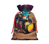 GaxfjRu Cool Drums Set - Bolsa de arpillera con impresión para regalos de fiesta de Navidad, varios tamaños (S, M)