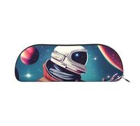 GaxfjRu Cool Man in Outer Space Galaxy - Estuche de piel portátil semicircular: elegante organizador para oficina, viajes, maquillaje, estuche ideal para lápices y bolsa de maquillaje