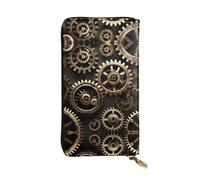 GaxfjRu Cool Steampunk Gears - Cartera elegante y funcional para mujer, piel sintética con cremallera de metal, cartera pequeña para mujer, Negro -, Talla única, Classic