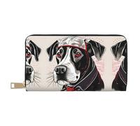 GaxfjRu Cute Animal Farm Dog 1 - Cartera elegante para mujer, delgada y minimalista, piel sintética y cremallera de metal segura, color blanco, talla única, clásica, blanco, One Size, Clásico