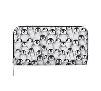 GaxfjRu Cute Penguins Sketch Print - Cartera larga de piel para hombre, diseño de pingüinos, tarjetero para tarjetas de crédito