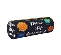 GaxfjRu Cute Planet - Estuche de piel con cremallera para bolígrafos y lápices, bolsa suave de grano