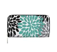 GaxfjRu Dahlia - Cartera larga de piel con estampado de flores para hombre, diseño vintage