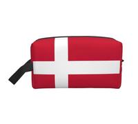 GaxfjRu Danés bandera impresión Viaje Cosméticos Bolsa Organizador Grande Makeup Bag Mujeres para Cosméticos Artículos de tocador Accesorios, blanco, Talla única, Color blanco., Talla única