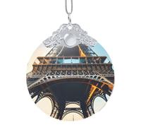 GaxfjRu Decoración navideña para el hogar con imagen de la Torre Eiffel de París, colgante de árbol de Navidad para alegría navideña