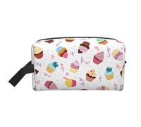 GaxfjRu Delicioso Cupcakes impresión Viaje Cosmético Bolsa Organizador Grande de Maquillaje Mujeres para Cosméticos Accesorios de tocador, blanco, Talla única, Color blanco., Talla única