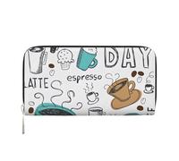 GaxfjRu Delicious Coffee Print - Cartera larga de piel para hombre, diseño vintage