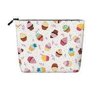 GaxfjRu Delicious Cupcakes - Bolsa de maquillaje de viaje, bolsa de aseo con cremallera, organizador de maquillaje para mujer, Negro -, Talla única