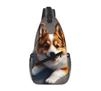 GaxfjRu Divertida bolsa cruzada con estampado de trasero de corgi marrón para mujeres y hombres, bolsa bandolera para viajes, senderismo, mochila cruzada