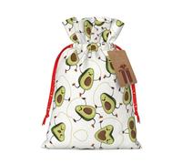 GaxfjRu Divertida bolsa de arpillera con estampado de aguacates de dibujos animados, regalos de fiesta de Navidad, bolsa de regalo para regalos, varios tamaños (S, M)