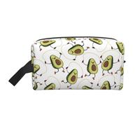 GaxfjRu Divertida bolsa de cosméticos con estampado de aguacates de dibujos animados, organizador grande para mujeres, para cosméticos, artículos de tocador, Blanco, Talla única