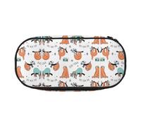 GaxfjRu Divertido estuche con estampado de perezoso y perezoso de gran capacidad para casa, universidad, oficina, organizador para adultos, Negro , Talla única, Lindo