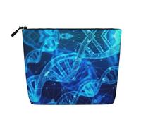 GaxfjRu DNA Chain - Bolsa de maquillaje de viaje con impresión fotográfica, bolsa de aseo con cremallera, organizador de maquillaje para mujer, Negro -, Talla única