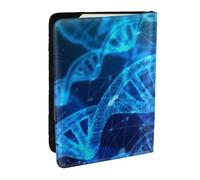GaxfjRu DNA Chain - Funda para pasaporte con impresión fotográfica para viajes, organizador de viaje para tarjetas de crédito, Black, Talla única