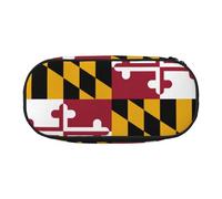 GaxfjRu Estuche con diseño de bandera de Maryland de gran capacidad para el hogar, universidad, oficina, organizador para adultos, estudiantes, Negro , talla única, Lindo