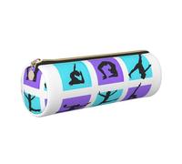 GaxfjRu Estuche de cuero con cremallera para bolígrafos y lápices, bolsa suave de grano