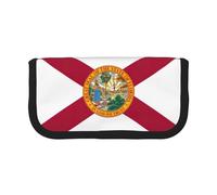 GaxfjRu Estuche de lona con diseño de bandera de Florida para lápices, almacenamiento organizado para picnics y uso diario, bolsa de maquillaje, soporte para lápices