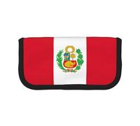 GaxfjRu Estuche de lona con diseño de bandera de Perú para lápices, almacenamiento organizado para picnics y uso diario, bolsa de maquillaje, soporte para lápices