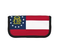 GaxfjRu Estuche de lona con diseño de bandera del estado de Georgia, almacenamiento organizado para picnics y uso diario, bolsa de maquillaje, soporte para lápices