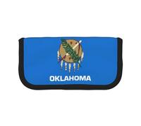 GaxfjRu Estuche de lona con diseño de bandera del estado de Oklahoma para guardar lápices, organizador para pícnics y uso diario, bolsa de maquillaje, soporte para lápices