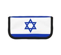 GaxfjRu Estuche de lona con diseño de bandera israelí para lápices, almacenamiento organizado para picnics y uso diario, bolsa de maquillaje, soporte para lápices