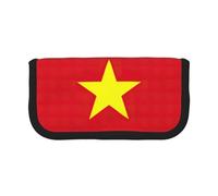 GaxfjRu Estuche de lona con diseño de bandera vietnamita para lápices, almacenamiento organizado para picnics y uso diario, bolsa de maquillaje, soporte para lápices