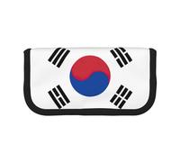 GaxfjRu Estuche de lona con diseño de la bandera de la República de Corea para lápices, almacenamiento organizado para picnics y uso diario, bolsa de maquillaje, soporte para lápices
