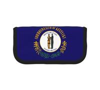GaxfjRu Estuche de lona con diseño de la bandera del estado de Kentucky para lápices, almacenamiento organizado para picnics y uso diario, bolsa de maquillaje, soporte para lápices