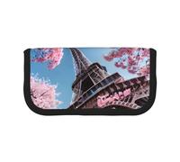 GaxfjRu Estuche de lona con diseño de la Torre Eiffel de París para pintura al óleo, almacenamiento organizado para picnics y uso diario, estuche de maquillaje, soporte para lápices