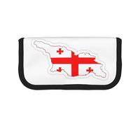 GaxfjRu Estuche de lona con diseño de mapa de la bandera de Georgia para lápices, almacenamiento organizado para picnics y uso diario, bolsa de maquillaje, soporte para lápices