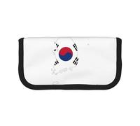 GaxfjRu Estuche de lona con diseño de mapa de la bandera de la República de Corea, almacenamiento organizado para picnics y uso diario, bolsa de maquillaje, soporte para lápices