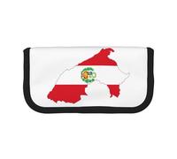 GaxfjRu Estuche de lona con diseño de mapa de la bandera de Perú, almacenamiento organizado para picnics y uso diario, bolsa de maquillaje, soporte para lápices