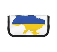 GaxfjRu Estuche de lona con diseño de mapa de la bandera de Ucrania, almacenamiento organizado para picnics y uso diario, bolsa de maquillaje, soporte para lápices