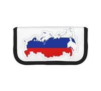 GaxfjRu Estuche de lona con diseño de mapa de la bandera rusa para lápices, almacenamiento organizado para picnics y uso diario, bolsa de maquillaje, soporte para lápices