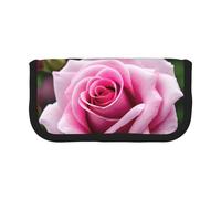 GaxfjRu Estuche de lona con diseño de rosas rosas y lunares para guardar lápices, organizador para picnics y uso diario, estuche para lápices