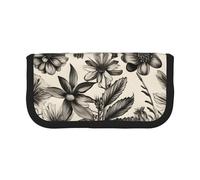 GaxfjRu Estuche de lona para lápices con diseño botánico de hierbas florales y lunares, almacenamiento organizado para picnics y uso diario, bolsa de maquillaje, soporte para lápices