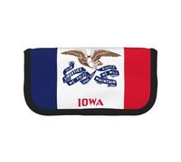 GaxfjRu Estuche de lona para lápices con diseño de bandera del estado de Iowa, almacenamiento organizado para picnics y uso diario, bolsa de maquillaje, soporte para lápices