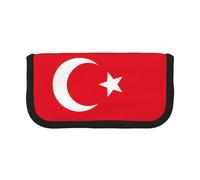 GaxfjRu Estuche de lona para lápices, diseño de bandera de Turquía, organizador para pícnics y uso diario, bolsa de maquillaje, soporte para lápices