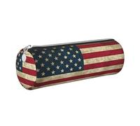 GaxfjRu Estuche de piel con cremallera para bolígrafos y lápices, diseño de bandera americana