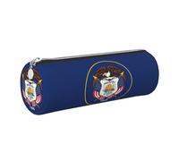 GaxfjRu Estuche de piel con cremallera para bolígrafos y lápices, diseño de bandera de Utah