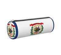 GaxfjRu Estuche de piel con cremallera para bolígrafos y lápices, diseño de bandera del estado de Virginia Occidental