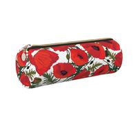 GaxfjRu Estuche de piel con cremallera para bolígrafos y lápices, diseño de flores, suave