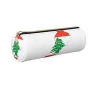 GaxfjRu Estuche de piel con cremallera para bolígrafos y lápices, diseño de mapa de la bandera del Líbano, suave