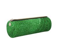 GaxfjRu Estuche para bolígrafos y lápices con cremallera de piel brillante y lentejuelas verdes