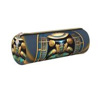 GaxfjRu Estuche para bolígrafos y lápices de cuero egipcio con cremallera, suave