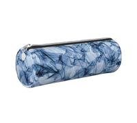 GaxfjRu Estuche para bolígrafos y lápices de piel con cremallera, color azul oscuro